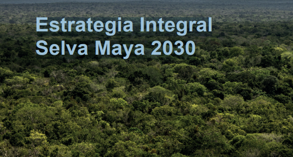 BibliotectaEstrategiaIntegralSM2023 Imagen Selva Maya con titulo del libro: Estrategia Integral Selva Maya 2023