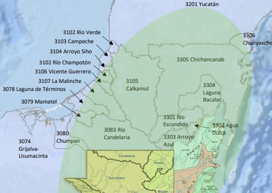 rios-trasnsfronterizas-BelizeGuatemalaMexico Mapa con rios transfronterizas Belize, Guatemala y Mexico